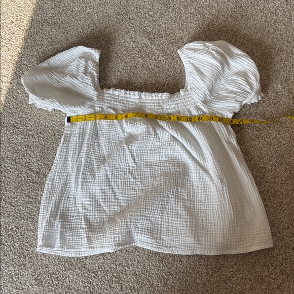 J. Crew Squareneck Puff-Sleeve Cozy Gauze Top - Picture 3 of 4